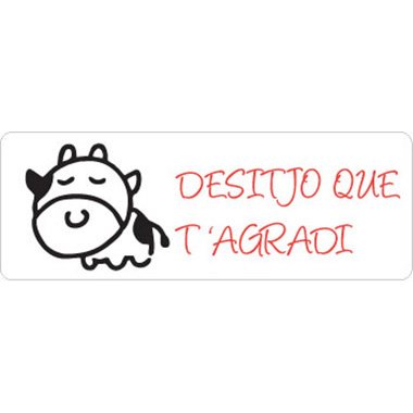 [3280038] Rollo 300 etiquetas tinta 50 x 18 desitjo que t'agradi vaca