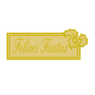 [3280061] Rollo 300 etiquetas stamping 63 x 24 oro felices fiestas