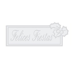 [3280064] Rollo 300 etiquetas stamping 63 x 24 plata felices fiestas