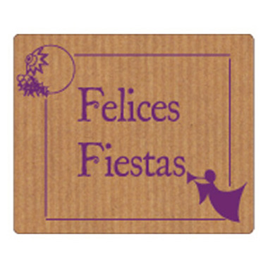 [3280071] Rollo 300 etiquetas tinta 60 x 50 kraft felices fiestas ángel
