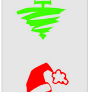 [3280081] Rollo 300 etiquetas stamping 50 x 89 felices fiestas árbol gorro