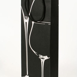 [3330053] Bolsa regalo botellero papel kraft decorado 127 x 83 x 360 negro / plata