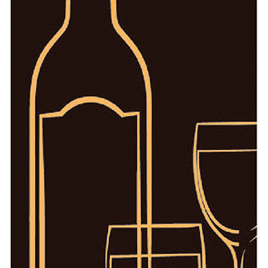 [3330054] Bolsa regalo botellero papel kraft decorado 360 x 127 x 83 negro / oro
