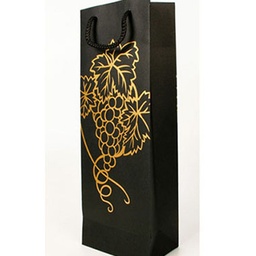 [3330056] Bolsa regalo botellero papel kraft decorado 77 x 73 x 310 negro / oro