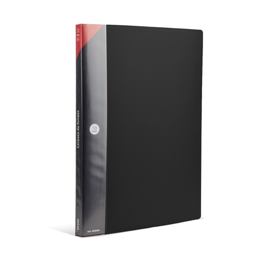 [4010001] Carpeta 10 fundas PP A4 negra