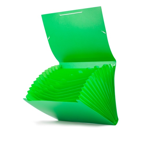 [4152008] Clasificador fuelle A4 13 compartimentos verde
