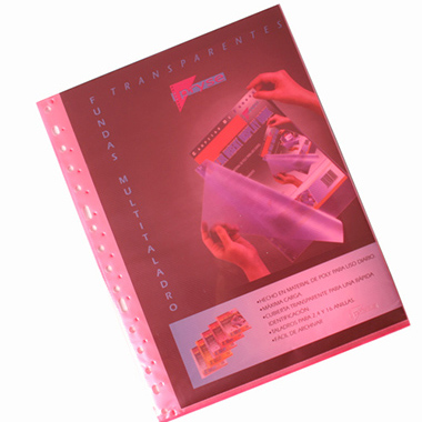 [4220002] Pack 10 fundas multitaladro A4 twill roja