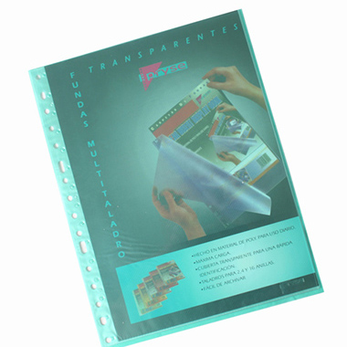 [4220003] Pack 10 fundas multitaladro A4 twill verde