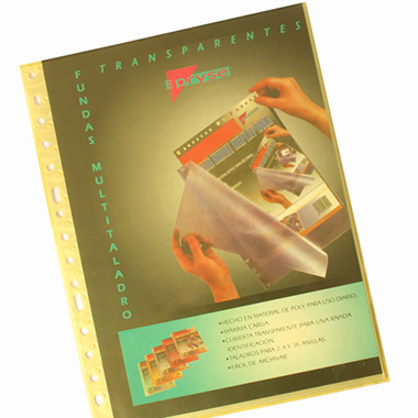 [4220004] Pack 10 fundas multitaladro A4 twill amarillo