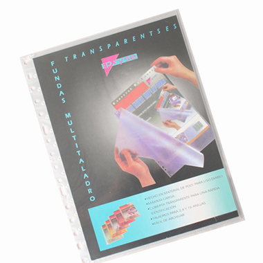 [4220005] Pack 10 fundas multitaladro A4 twill transparente