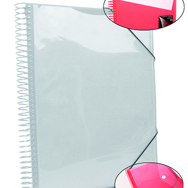 [4240021] Carpeta espiral 20 fundas A4 con bolsillo transparente
