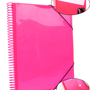 [4240023] Carpeta espiral 20 fundas A4 con bolsillo roja