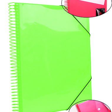 [4240024] Carpeta espiral 20 fundas A4 con bolsillo verde