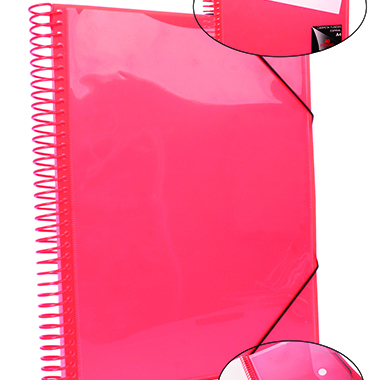 [4240025] Carpeta espiral 20 fundas A4 con bolsillo naranja