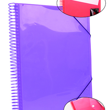 [4240026] Carpeta espiral 20 fundas A4 con bolsillo lila