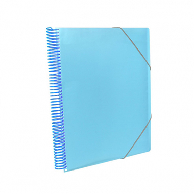 [4240062] Carpeta espiral 60 fundas A4 con bolsillo azul