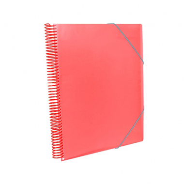 [4240063] Carpeta espiral 60 fundas A4 con bolsillo roja