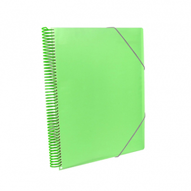 [4240064] Carpeta espiral 60 fundas A4 con bolsillo verde