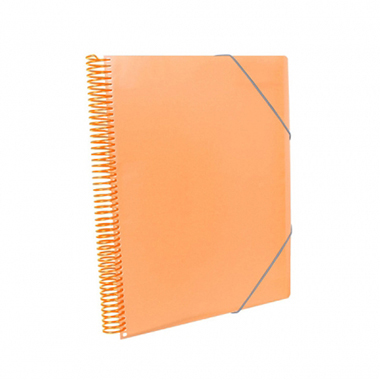 [4240065] Carpeta espiral 60 fundas A4 con bolsillo naranja