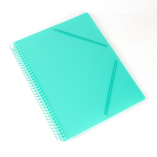 [4240144] Carpeta espiral 40 fundas A4 con bolsillo verde pastel