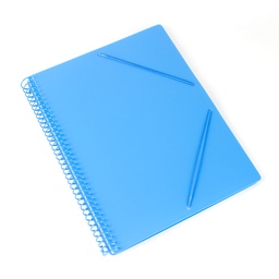 [4240162] Carpeta espiral 60 fundas A4 con bolsillo azul pastel