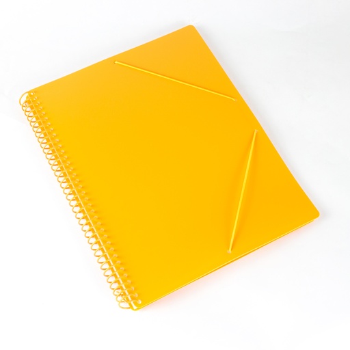 [4240165] Carpeta espiral 60 fundas A4 con bolsillo naranja pastel