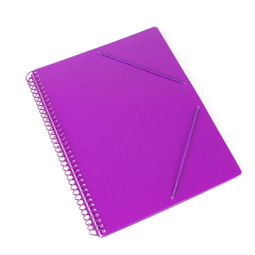 [4240166] Carpeta espiral 60 fundas A4 con bolsillo lila pastel