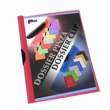 [4300003] Dossier clip A4 rojo