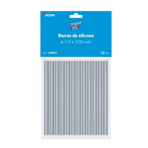 [5100021] Pack 12 barras silicona 7.4 x 100 mm transparente