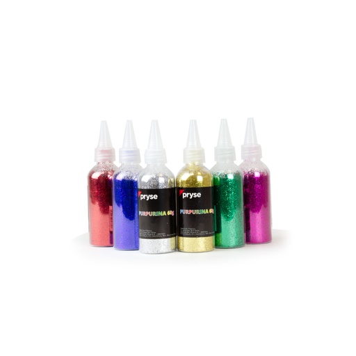 [5200019] Expositor 6 botes aplicador 60 g purpurina colores surtidos