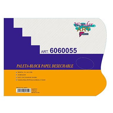[6060055] Paleta papel desechable 23 x 30.5 cm 36 hojas