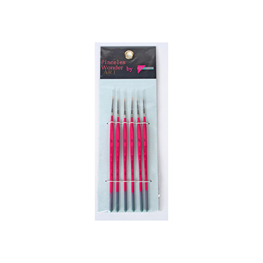 [6110997] Set 6 pinceles nº 4 / 0 pelo sintético / mango corto / redond