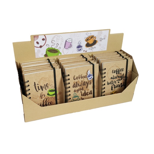 [8000011] Expositor 12 libretas 10.3 x 14 cm relax time papel 100 g 80 hojas