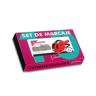 [1539022] Set de marcaje MX2612 roja con 10 rollos etiquetas blanca removible