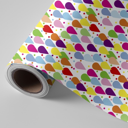 [3150203R] Bobina 62cm 4 kg todo año blanco / globos colores