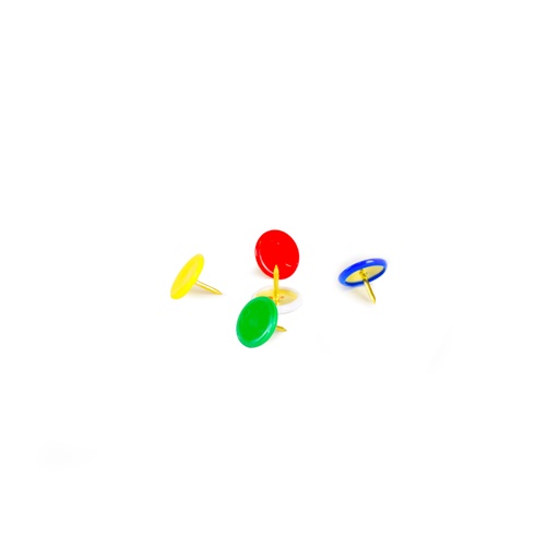 [1370005] Caja 100 chinchetas de acero 9.5 mm colores