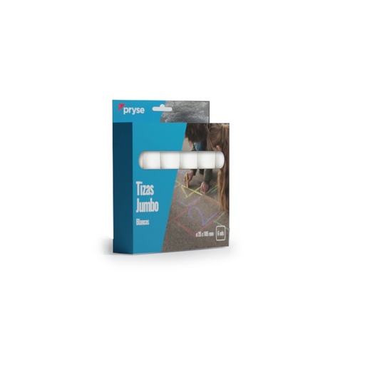 [2430061] Caja 6 tizas jumbo 25 x 105 mm blancas