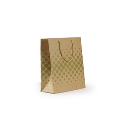 [3320002] Bolsa papel 180g kraft 100% reciclado 185 x 140 x 85 mm puntos oro