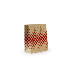 [3320004] Bolsa papel 180g kraft 100% reciclado 185 x 140 x 85 mm puntos rojos