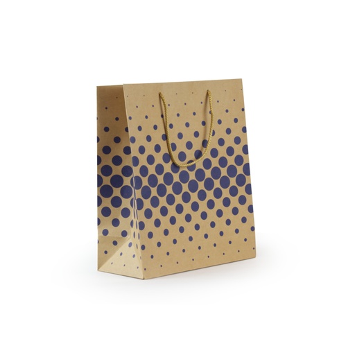 [3320011] Bolsa papel 180g kraft 100% reciclado 315 x 254 x 127 mm puntos azules