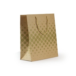 [3320012] Bolsa papel 180g kraft 100% reciclado 315 x 254 x 127 mm puntos oro