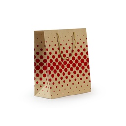 [3320014] Bolsa papel 180g kraft 100% reciclado 315 x 254 x 127 mm puntos rojos