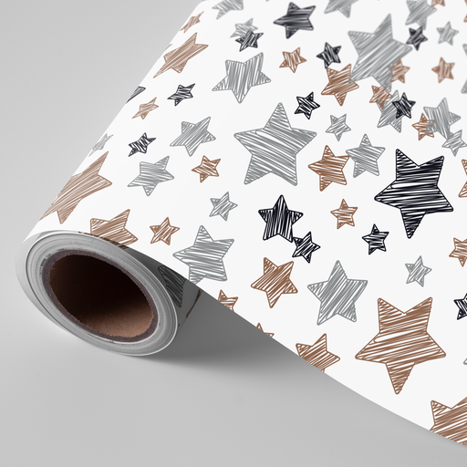 [3150242U] Bobina de 62 cm 4kg navidad blanco estrellas