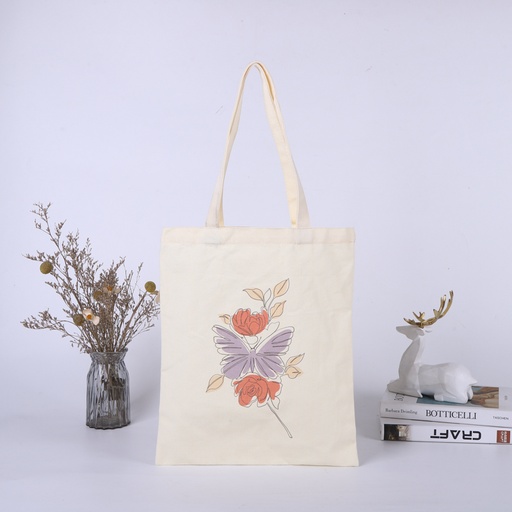 [5079022] Bolsa canvas natural 40 x 35 cm diseño Flor