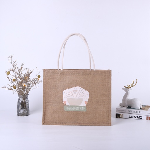 [5077003] Bolsa yute 43 x 34,5 x 17 cm diseño Sunshine