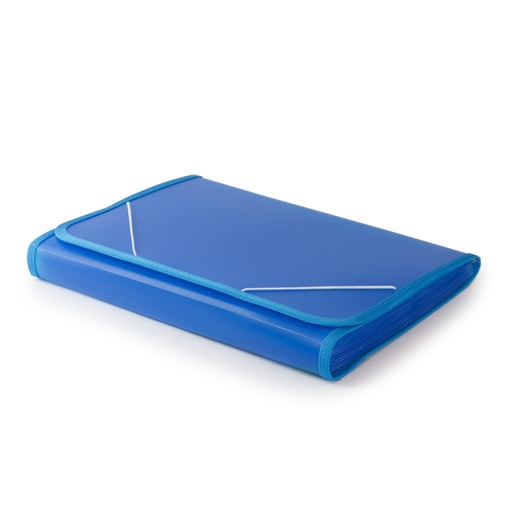 [4151001] Clasificador fuelle A4 con ribete 13 compartimentos azul