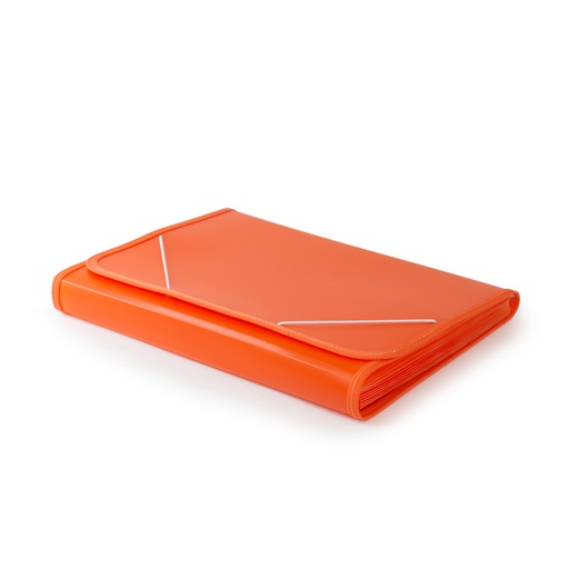 [4151005] Clasificador fuelle A4 con ribete 13 compartimentos naranja