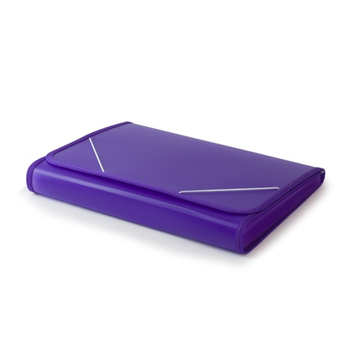 [4151006] Clasificador fuelle A4 con ribete 13 compartimentos lila