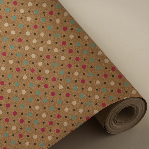 [3150197] Bobina 31 cm 2 kg 100% kraft reciclado puntitos colores