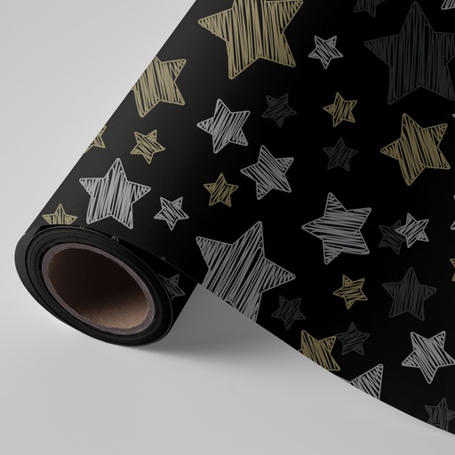 [3150243] Bobina de 62 cm 4 kg navidad negro estrellas